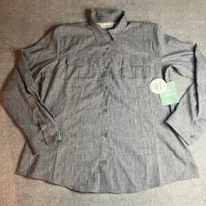 Magellan Outdoors Fish Gear Men’s Grey Long Sleeve Shirt XL Classic Fit B247 NWT
